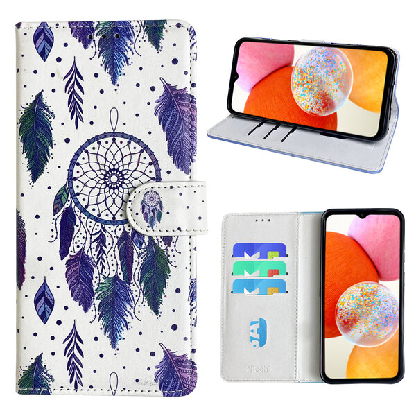 Ntech Hoesje geschikt voor Samsung Galaxy A14 Bookcase met dromenvanger print