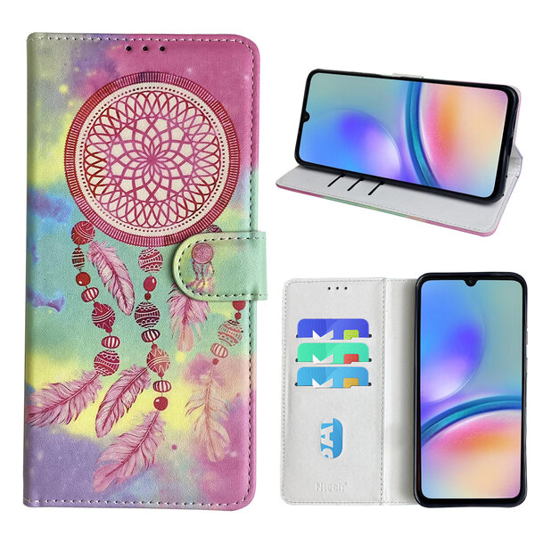Ntech Hoesje geschikt voor Samsung Galaxy A05s Bookcase met dromenvanger print Roze