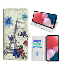 Ntech Samsung Galaxy A13 4G Bookcase met Eiffel Toren