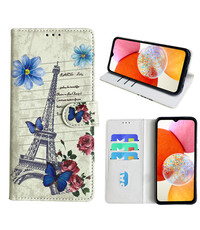 Ntech Samsung Galaxy A14 Bookcase met Eiffel Toren