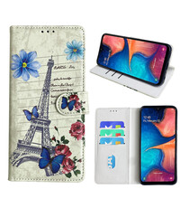 Ntech Samsung Galaxy A20e Bookcase met Eiffel Toren
