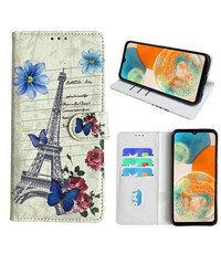 Ntech Samsung Galaxy A23 Bookcase met Eiffel Toren
