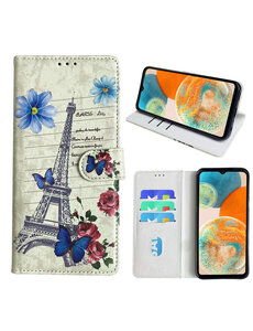 Ntech Samsung Galaxy A23 Bookcase met Eiffel Toren