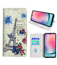 Ntech Samsung Galaxy A24 Bookcase met Eiffel Toren