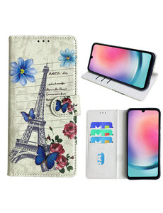 Ntech Samsung Galaxy A24 Bookcase met Eiffel Toren