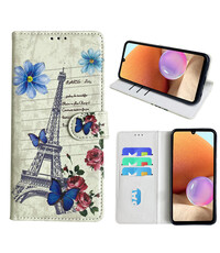 Ntech Samsung Galaxy A32 4G Bookcase met Eiffel Toren