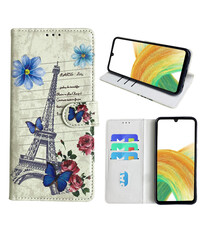 Ntech Samsung Galaxy A33 (4G/5G) Bookcase met Eiffel Toren