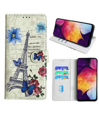 Ntech Samsung Galaxy A50 Bookcase met Eiffel Toren