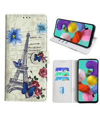 Ntech Samsung Galaxy A51 Bookcase met Eiffel Toren