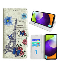 Ntech Samsung Galaxy A52 Bookcase met Eiffel Toren