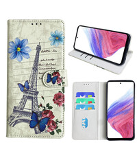 Ntech Samsung Galaxy A53 Bookcase met Eiffel Toren