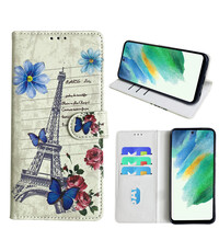 Ntech Samsung Galaxy S21 FE Bookcase met Eiffel Toren