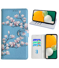 Ntech Samsung Galaxy A13 5G Bookcase met blossom bloemen
