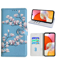 Ntech Samsung Galaxy A14 Bookcase met blossom bloemen