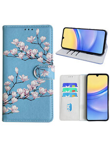 Ntech Samsung Galaxy A15 Bookcase met blossom bloemen