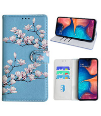 Ntech Samsung Galaxy A20e Bookcase met blossom bloemen