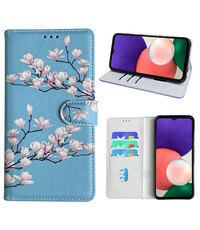 Ntech Samsung Galaxy A22 Bookcase met blossom bloemen