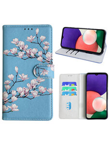 Ntech Samsung Galaxy A22 Bookcase met blossom bloemen