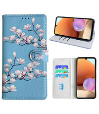 Ntech Samsung Galaxy A32 4G Bookcase met blossom bloemen