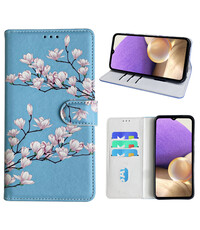 Ntech Samsung Galaxy A32 5G Bookcase met blossom bloemen