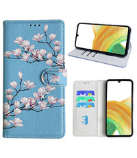 Ntech Samsung Galaxy A33 (4G/5G) Bookcase met blossom bloemen