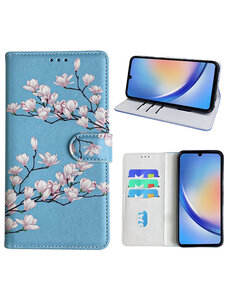 Ntech Samsung Galaxy A34 Bookcase met blossom bloemen