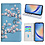 Ntech Hoesje geschikt voor Samsung Galaxy A34 Bookcase met blossom bloemen print