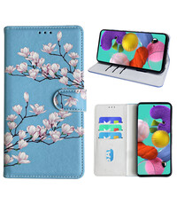 Ntech Samsung Galaxy A51 Bookcase met blossom bloemen