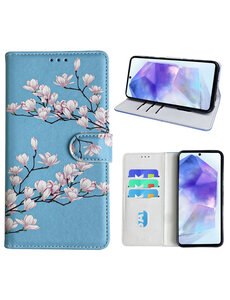 Ntech Samsung Galaxy A55 Bookcase met blossom bloemen