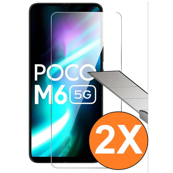 Ntech Screenprotector geschikt voor Xiaomi Poco M6 5G - gehard Glas Tempered Glass - 2 Stuks