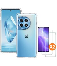 Ntech Hoesje geschikt voor Oneplus 12R transparant Anti Shock silicone hoesje