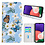 Ntech Hoesje geschikt voor Samsung Galaxy A22 Bookcase met Bloemen vlinder print