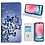 Ntech Hoesje geschikt voor Samsung Galaxy A24 Bookcase met Blauw vlinder print