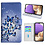 Ntech Hoesje geschikt voor Samsung Galaxy A32 5G Bookcase met Blauw vlinder print