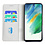 Ntech Hoesje geschikt voor Samsung Galaxy S21 FE Bookcase met Blauw vlinder print