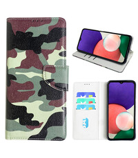 Ntech Samsung Galaxy A22 Bookcase met camouflage