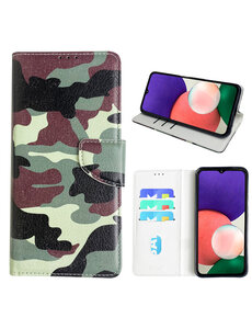 Ntech Samsung Galaxy A22 Bookcase met camouflage