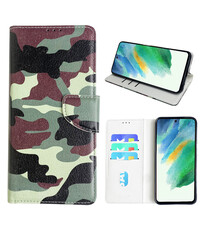 Ntech Samsung Galaxy S21 FE Bookcase met camouflage