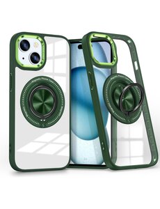 Ntech Hoesje Geschikt voor iPhone 15 hoesje Transparant hard case Groen