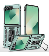Ntech Samsung Galaxy Z Flip 6 hoesje met Ringhouder - Mint Groen