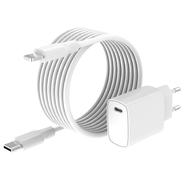 oTronica Otronica USB C Adapter - 20W USB C Adapter met 1M USB-C naar Lightning Kabel - Geschikt voor iPhone 11 / 11 Pro Max / 12 / 12 Pro / 12 Pro Max / 13 / 13 Pro / 13 Pro max / 13 Mini / 14 / 14 Pro / 14 Plus / 14 Pro Max