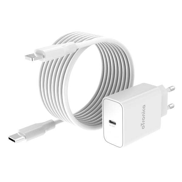 oTronica Otronica USB C Adapter - 30W USB C Adapter met 1M USB-C naar Lightning Kabel - Geschikt voor iPhone 11 / 11 Pro Max / 12 / 12 Pro / 12 Pro Max / 13 / 13 Pro / 13 Pro max / 13 Mini / 14 / 14 Pro / 14 Plus / 14 Pro Max
