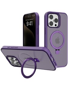 Ntech Hoesje Geschikt voor iPhone 15 Pro hoesje voor Magsafe Mat Transparant hard case Paars