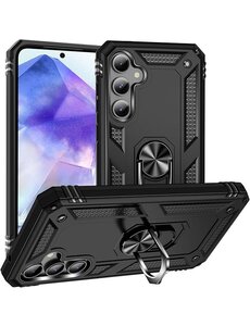 Ntech Samsung Galaxy A35 hoesje met Ringhouder – Zwart