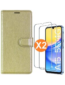 Ntech Hoesje geschikt voor Samsung Galaxy A15 5G / 4G hoesje bookcase Goud