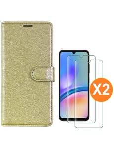 Ntech Hoesje geschikt voor Samsung Galaxy A05s bookcase Goud