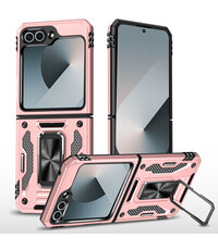 Ntech Hoesje Geschikt Voor Samsung Galaxy Z flip 7 FE - Flip 6 hoesje met Ringhouder