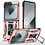 Ntech Hoesje Geschikt Voor Samsung Galaxy Z flip 7 FE - Flip 6 hoesje met Ringhouder - Anti-Shock Hybrid Armor case - Rose Goud