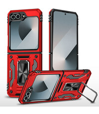 Ntech Hoesje Geschikt Voor Samsung Galaxy Z flip 7 FE - Flip 6 hoesje met Ringhouder