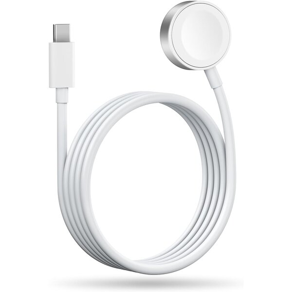 oTronica Otronica Draadloze Lader Geschikt voor Apple Watch Oplader - Snel Lader (Type C) Geschikt voor Apple Watch 1 / 2 / 3 / 4 / 5 / 6 / 7 / 8 / 9 / SE / Ultra - USB C Oplaadkabel (1 meter) - Wit